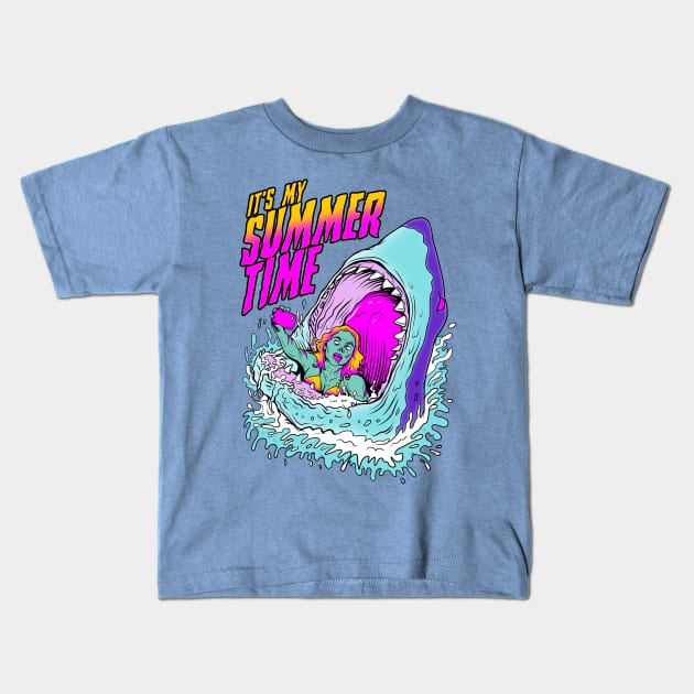 Summer Time Zombie Kids T-Shirt by RancidNoodle